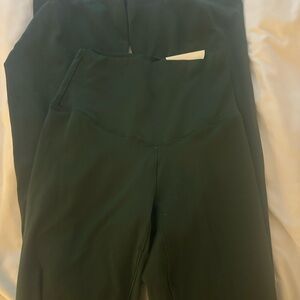 aerie green real me flare leggings